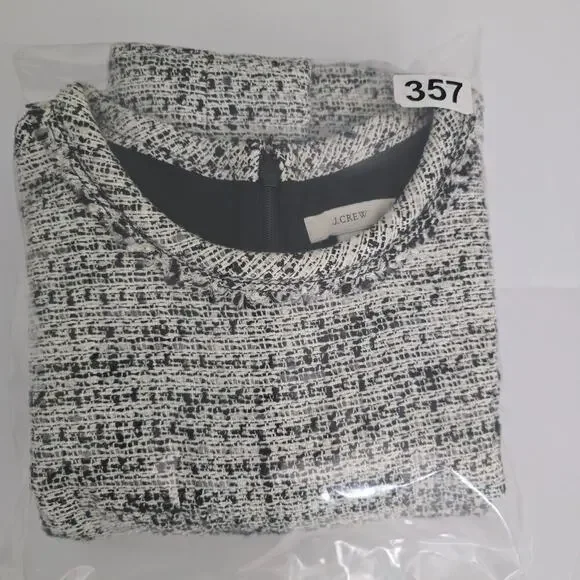 J.Crew Tweed Mini Dress Womens Sz 6 Long Sleeve Crew Neck Office Preppy Academy - Picture 13 of 13